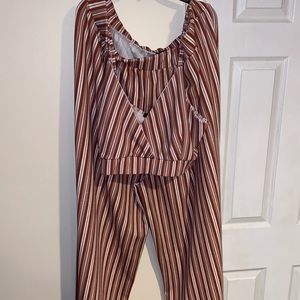 Boohoo plus size 18 pants suit bra top and pants